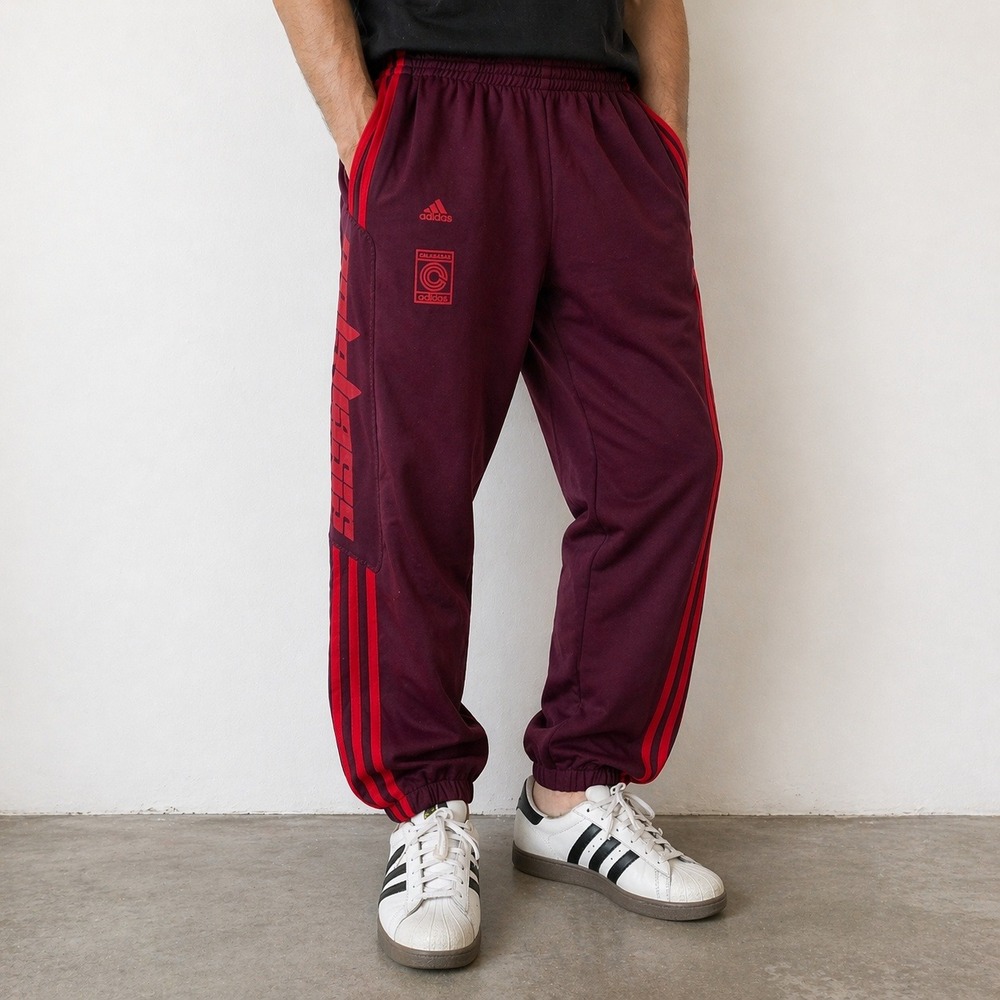 Adidas Yeezy Calabasas Track Pants Mens M Maroon Red Joggers Kanye Streetwear